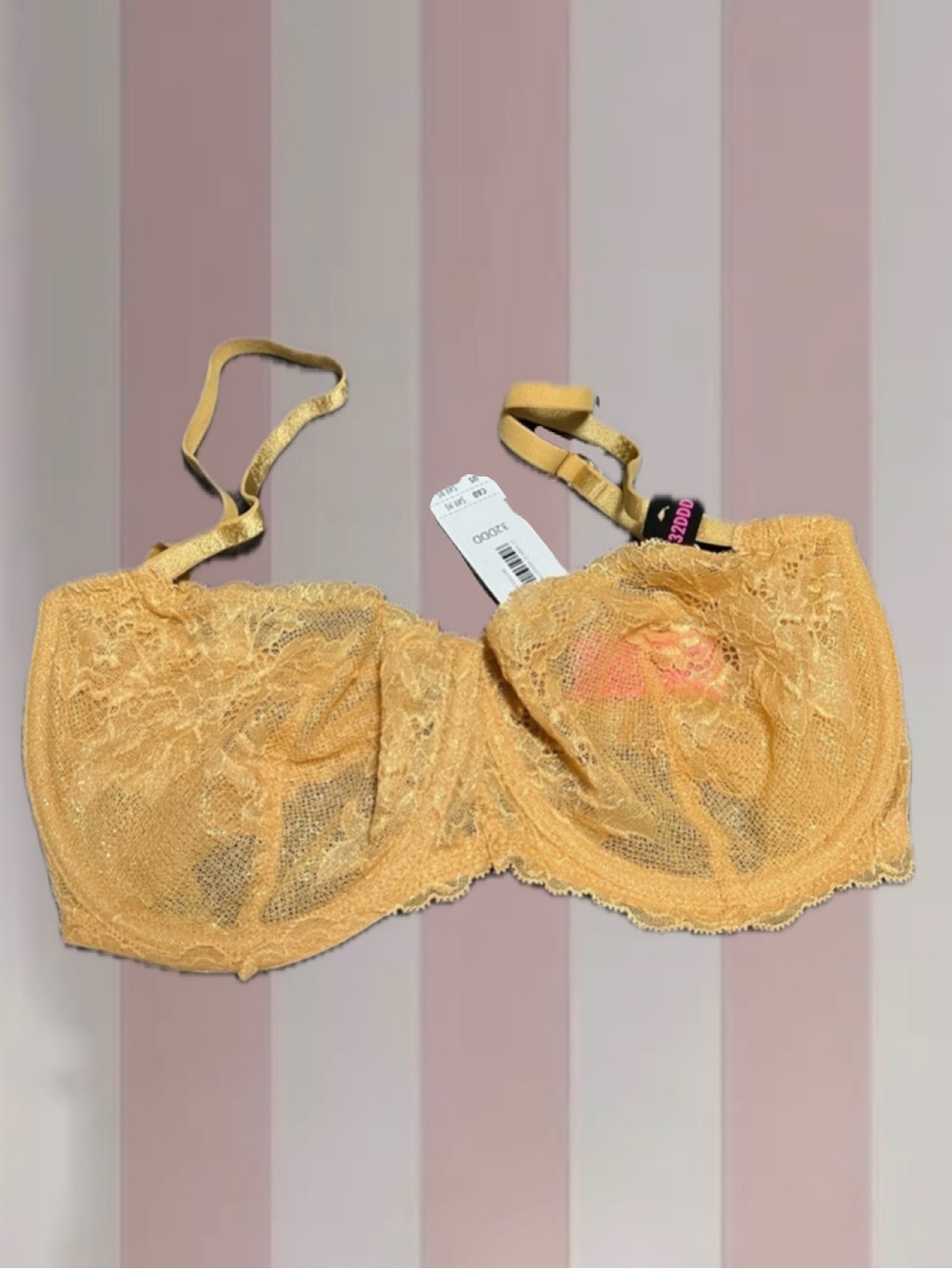 La Senza NWT! Gold Shimmer Unlined Lace Bra